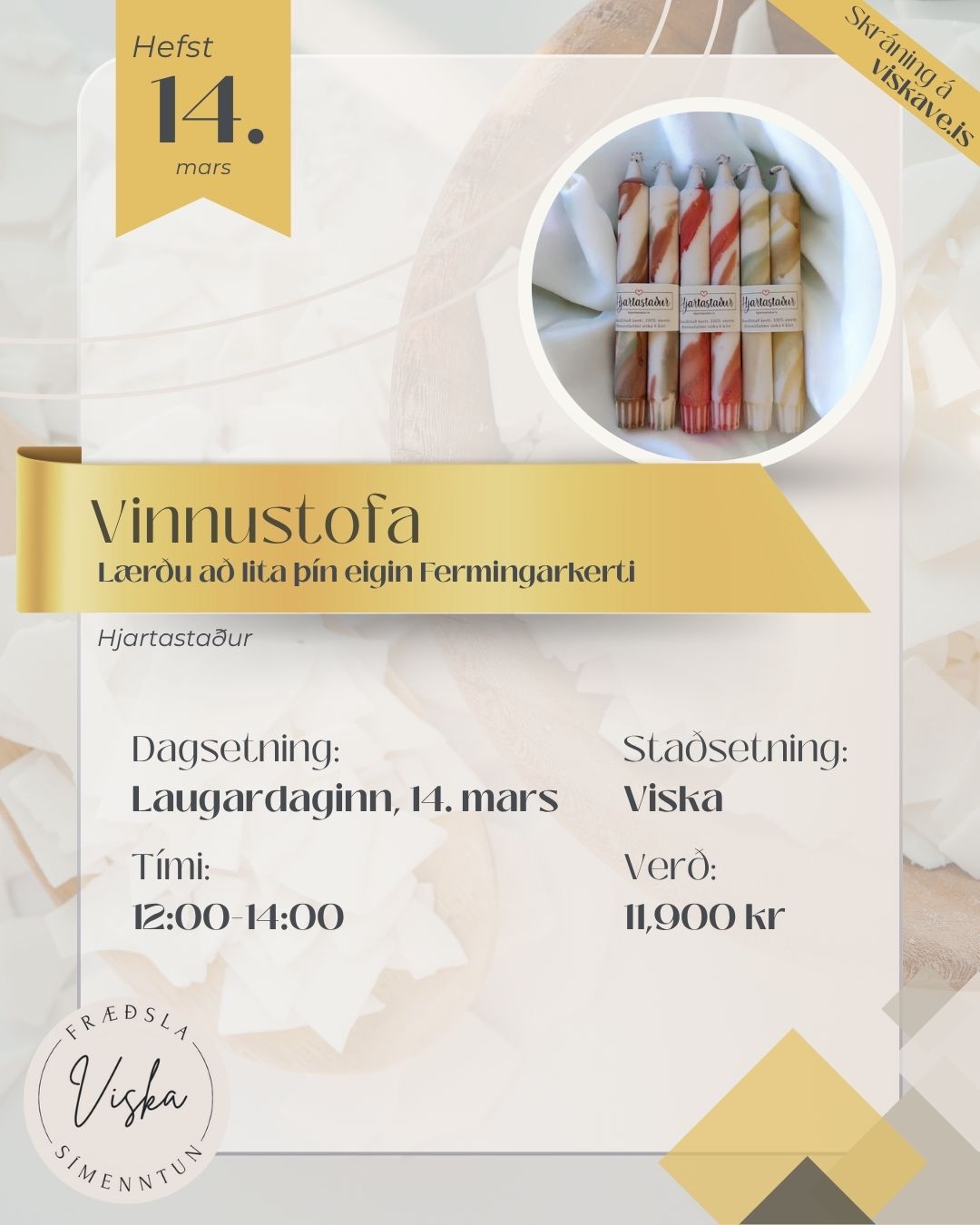 6 Vinnustofa - Lærðu að lita þín eigin fermingarkerti - Image 1