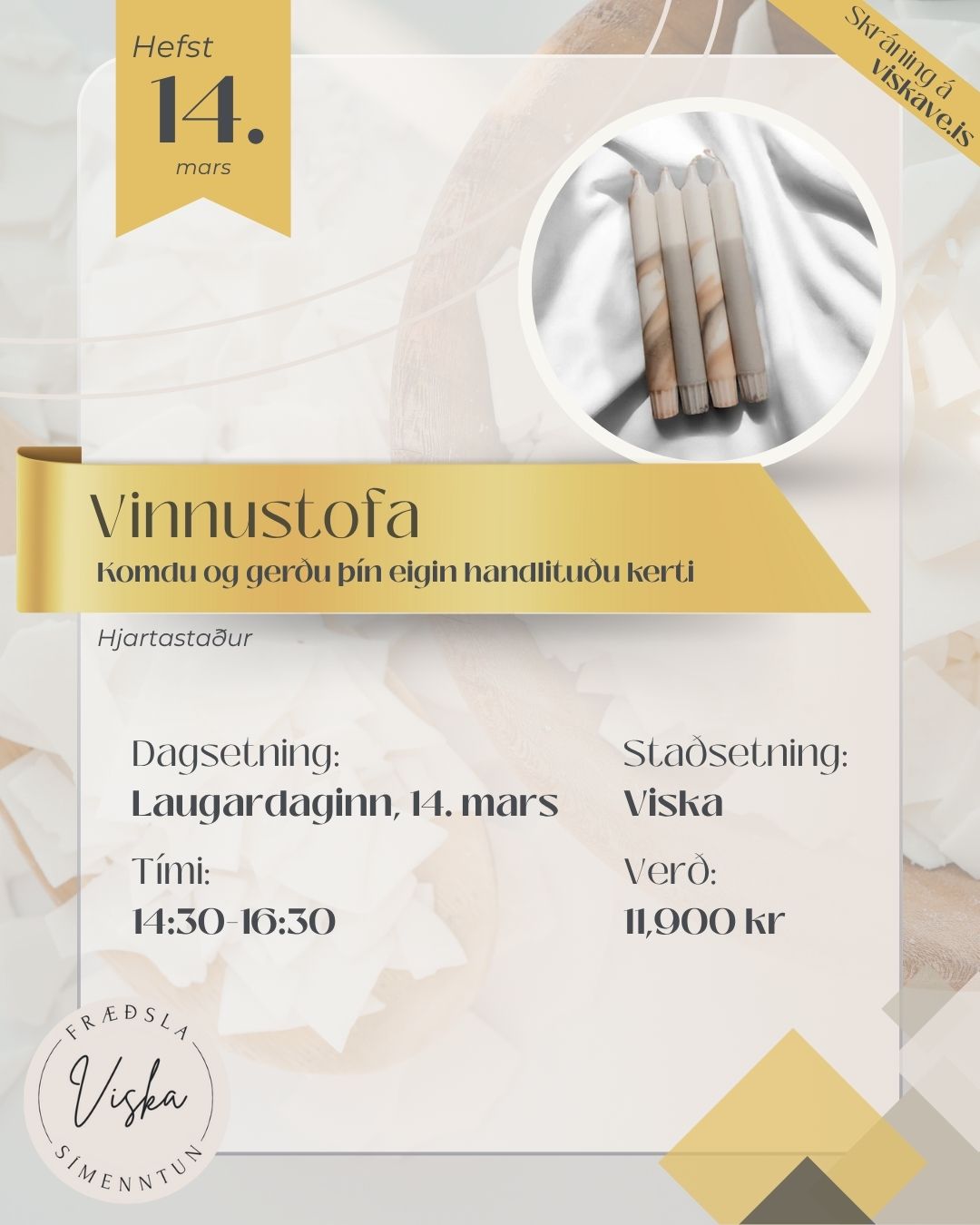 7 Vinnustofa - komdu og gerðu þín eigin handlituðu kerti - Image 1