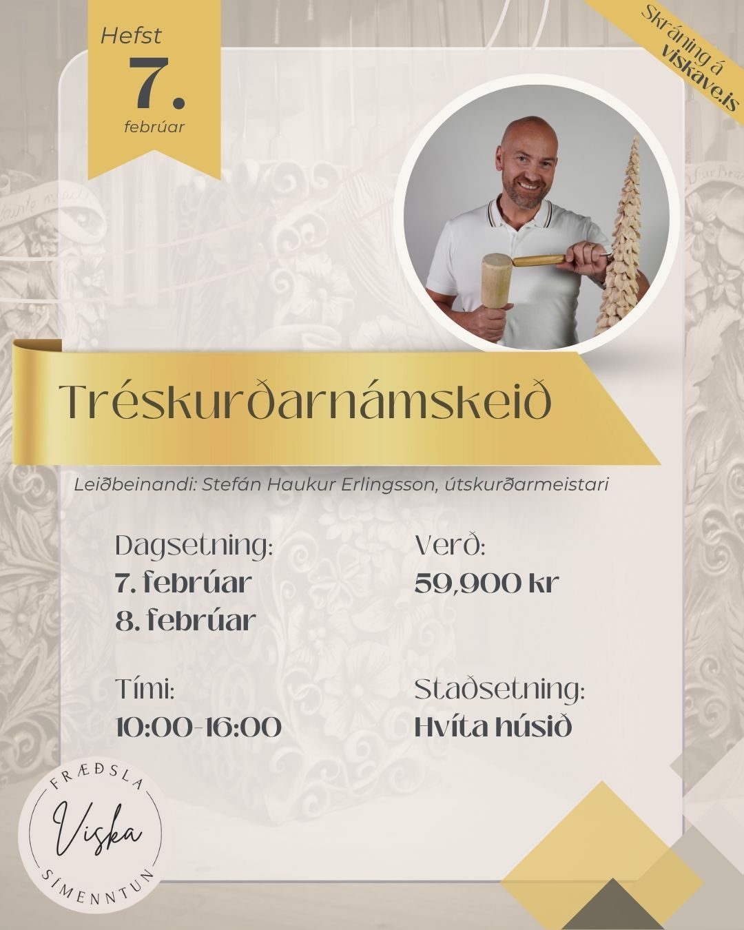 Auglýsingar 2026 (4) Tréútskurðarnámskeið - Image 1