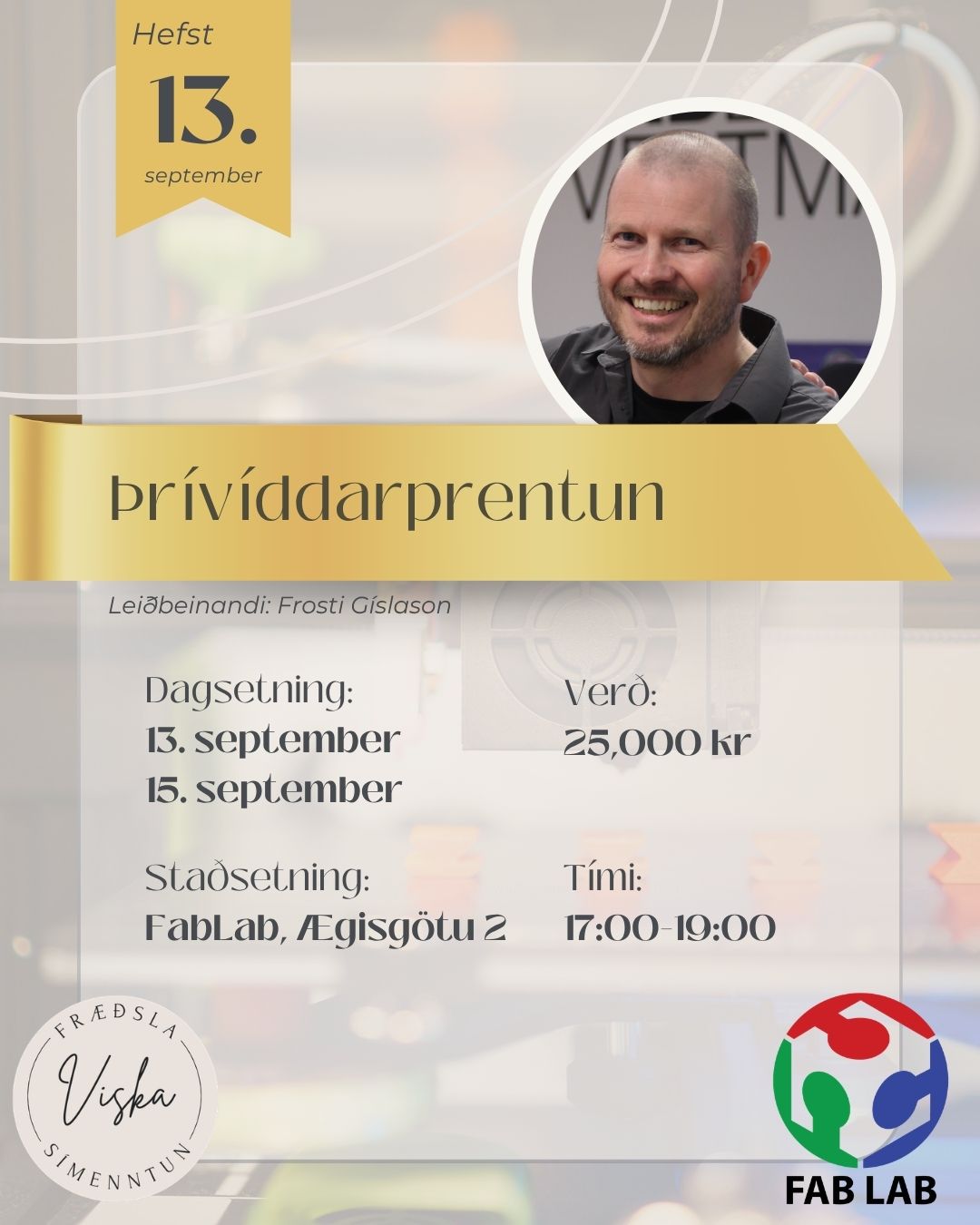 Auglýsingar 2026 (18) Þrívíddarhönnun og þrívíddarprentun - Image 1